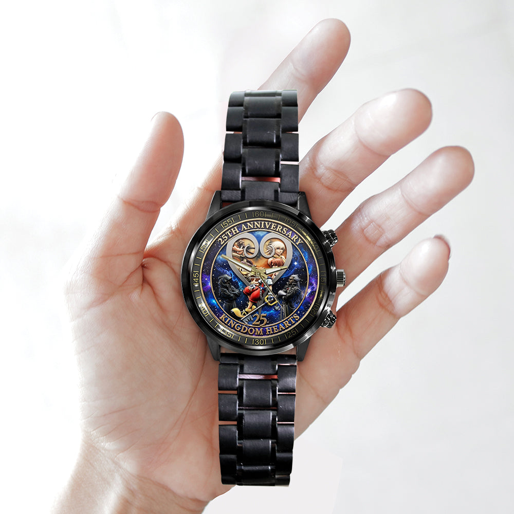 Kingdom Hearts 25th Anniversary Black Stainless Steel Watch - TMTHU7526