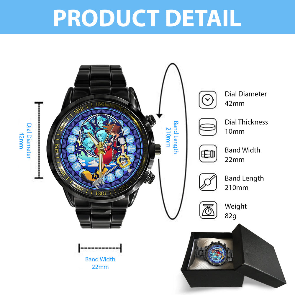 Kingdom Hearts 25th Anniversary Black Stainless Steel Watch - GNE7117