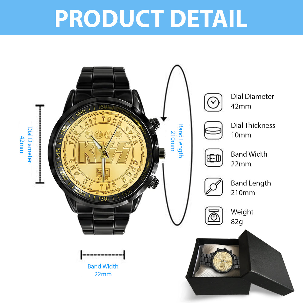 KISS Black Stainless Steel Watch - TANTN 6111