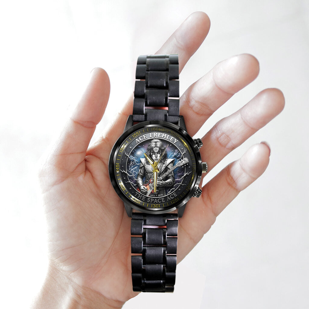 KISS x Ace Frehley Black Stainless Steel Watch - TANTN17638