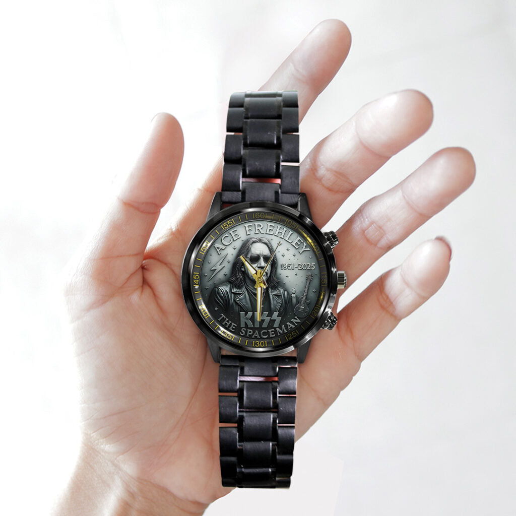 KISS x Ace Frehley Black Stainless Steel Watch - TANTN17691