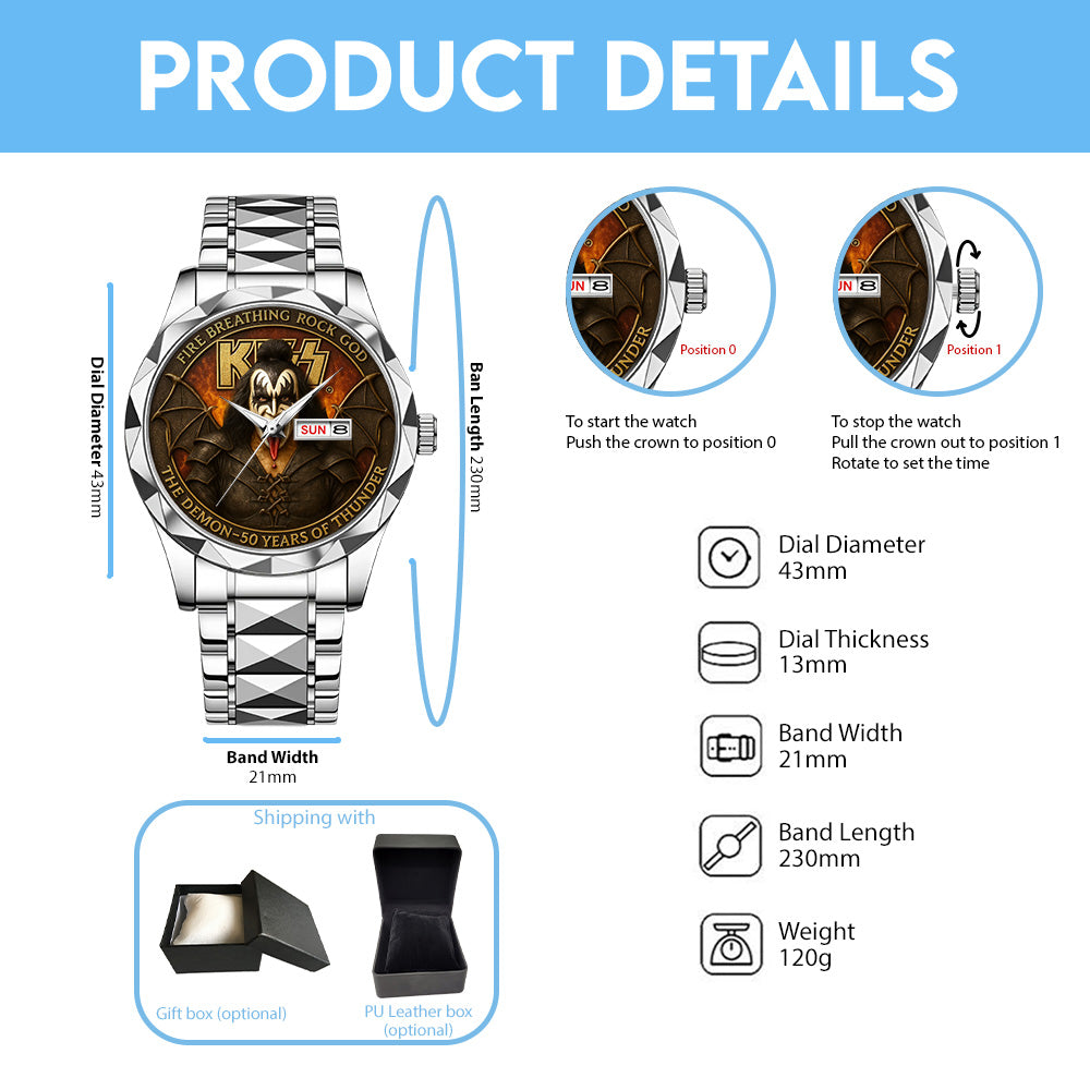 KISS x The Demon Alloy Luxury Quartz Watch - TANTN 14942