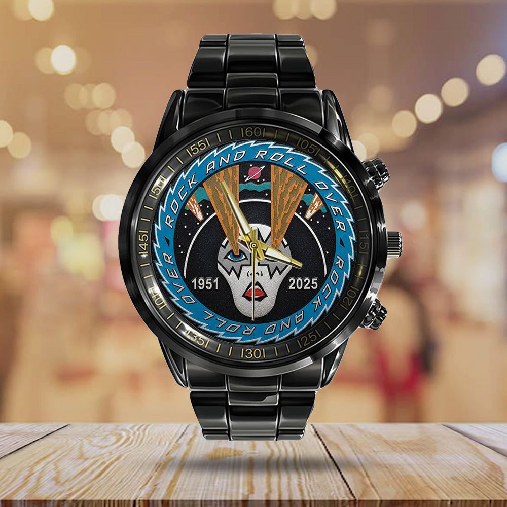 KISS x Ace Frehley Black Stainless Steel Watch - TANTN17567