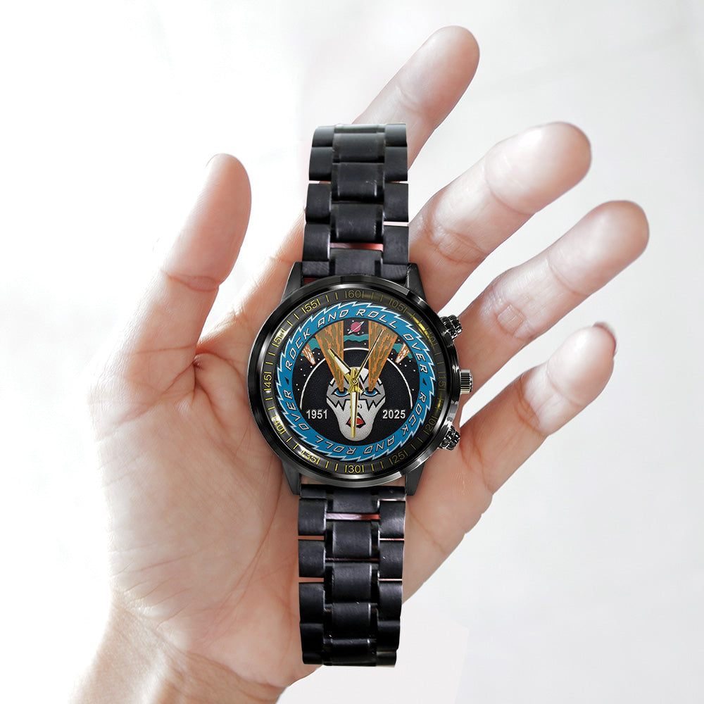 KISS x Ace Frehley Black Stainless Steel Watch - TANTN17567