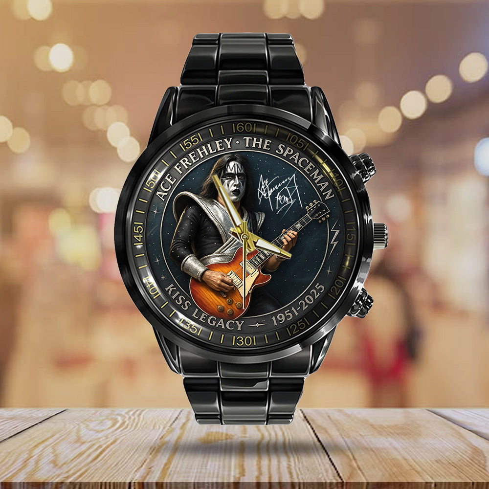 KISS x Ace Frehley Black Stainless Steel Watch - TANTN17618