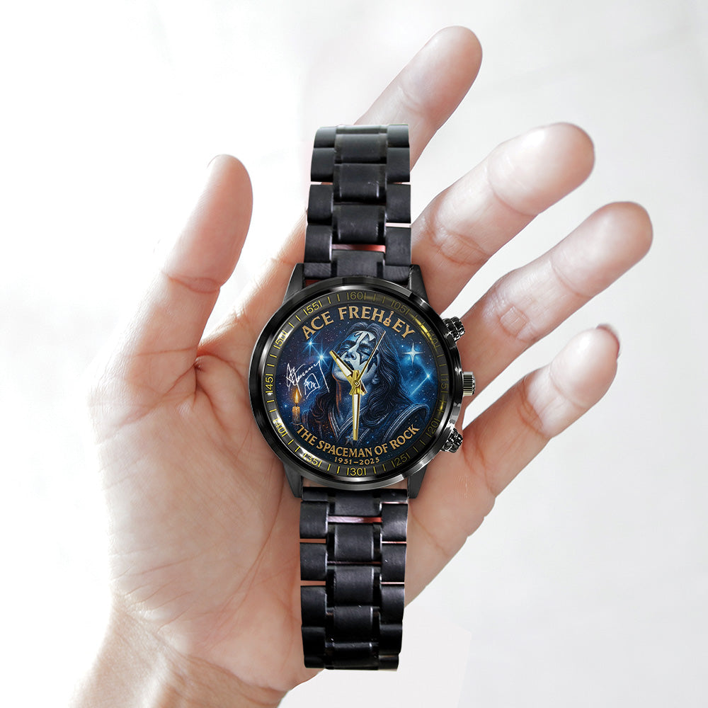 KISS x Ace Frehley Black Stainless Steel Watch - TANTN17619
