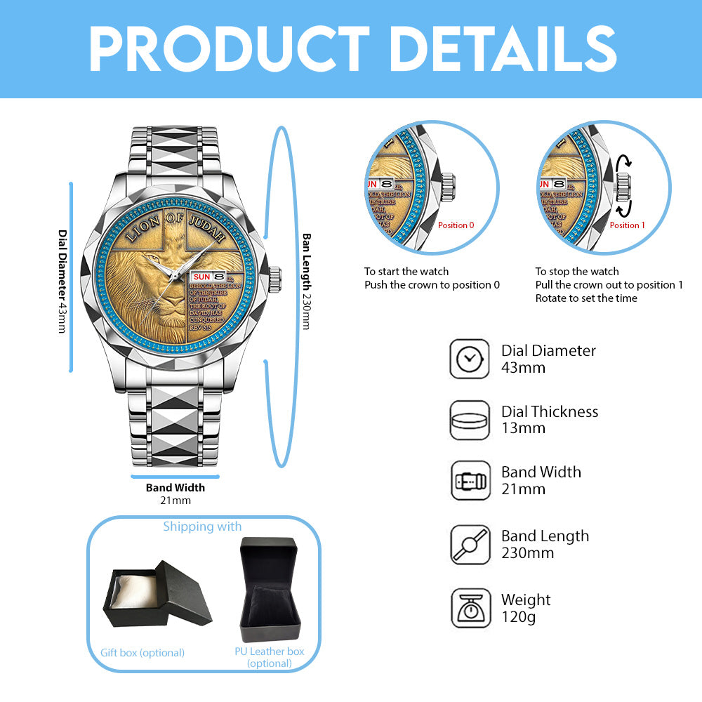 Lion of Judah Alloy Luxury Quartz Watch - TANTN15386