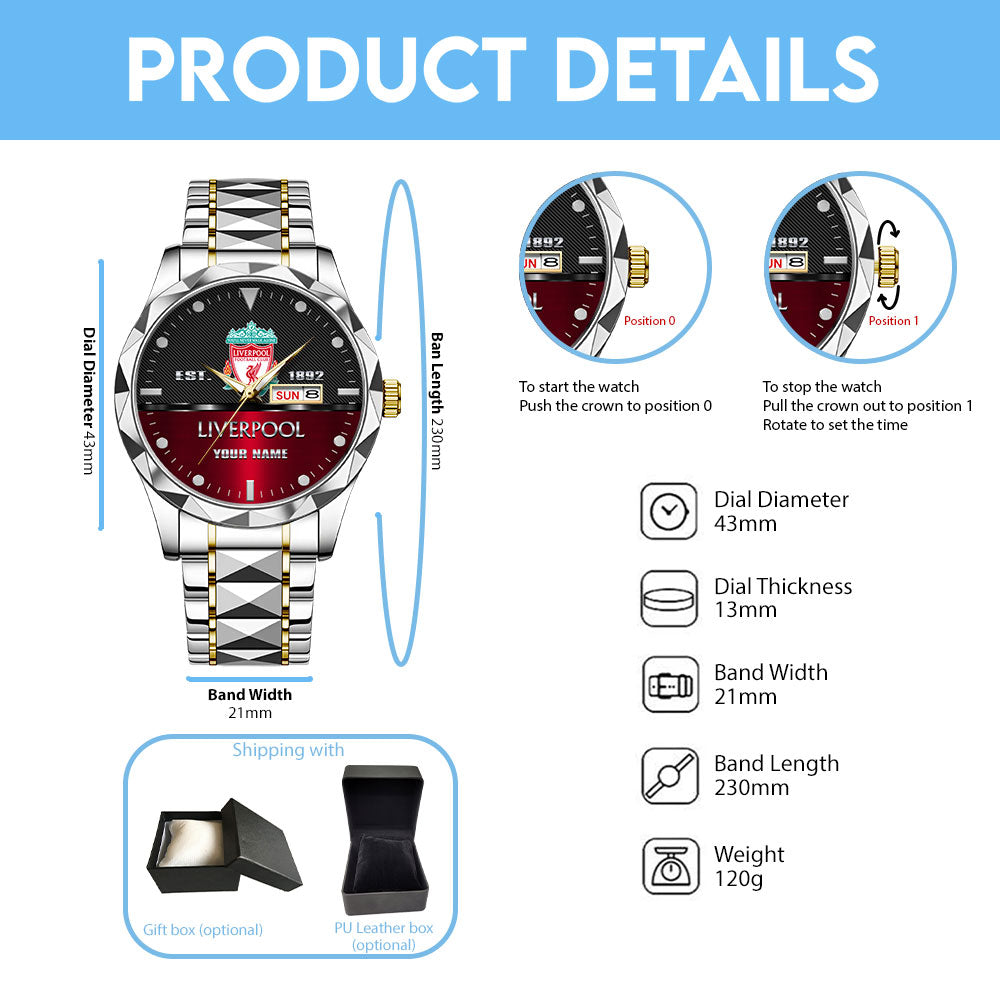 Personalized Liverpool FC Alloy Luxury Quartz Watch - TANTN15460