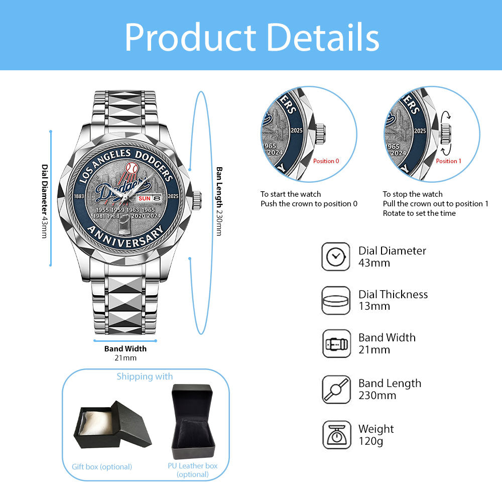 Los Angeles Dodgers 2025 Alloy Luxury Quartz Watch - MAITM12905