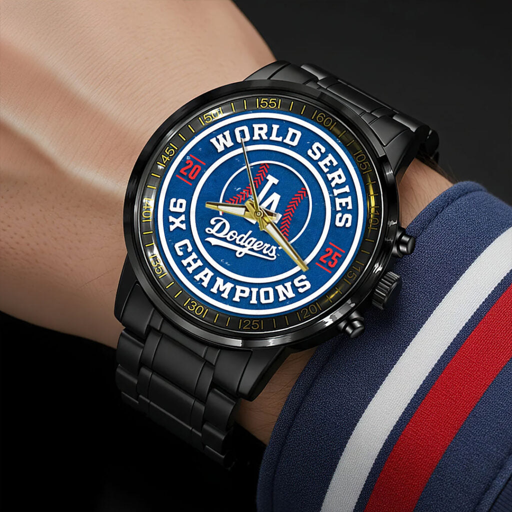 Los Angeles Dodgers 2025 World Series Champions Black Stainless Steel Watch - HOATT14284
