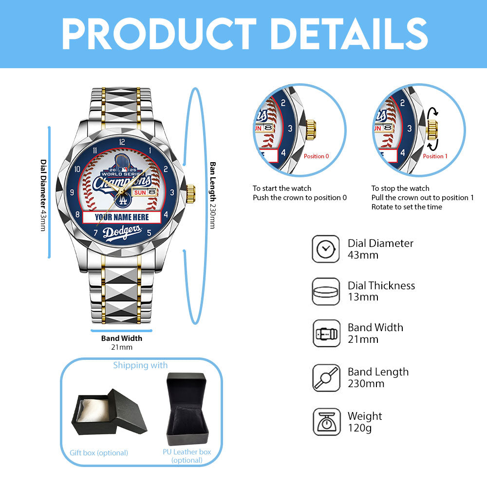 Personalized Los Angeles Dodgers World Series 2025 Alloy Luxury Quartz Watch - TANTN18223