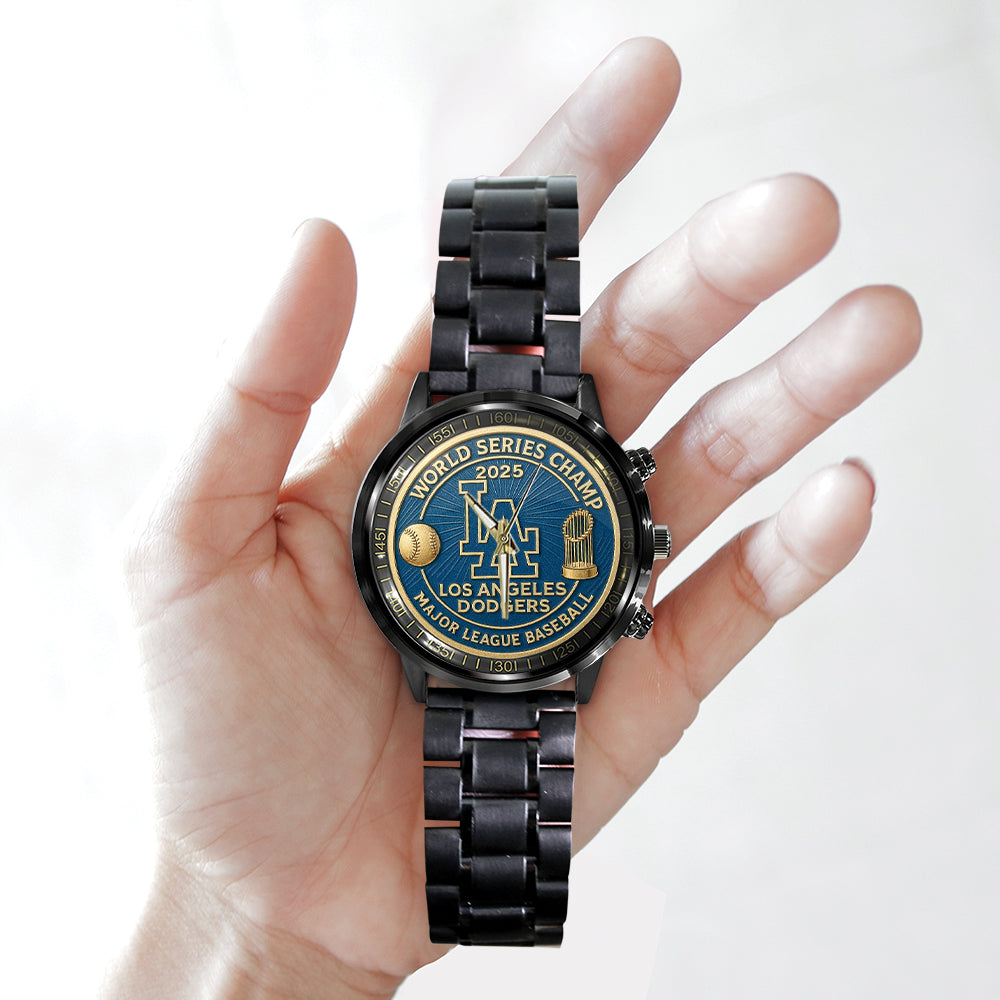 Los Angeles Dodgers World Series 2025 Black Stainless Steel Watch - TANTN18189
