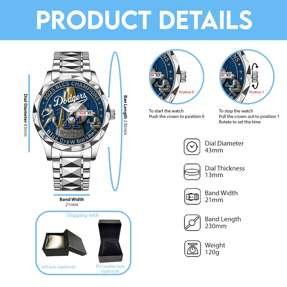 Los Angeles Dodgers  2025 National League Champions Alloy Luxury Quartz Watch - TANTN17713