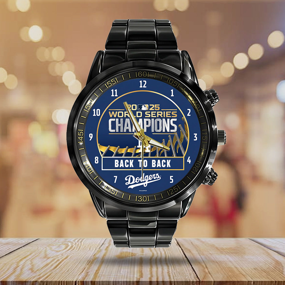 Los Angeles Dodgers World Series 2025 Black Stainless Steel Watch - TANTN18859