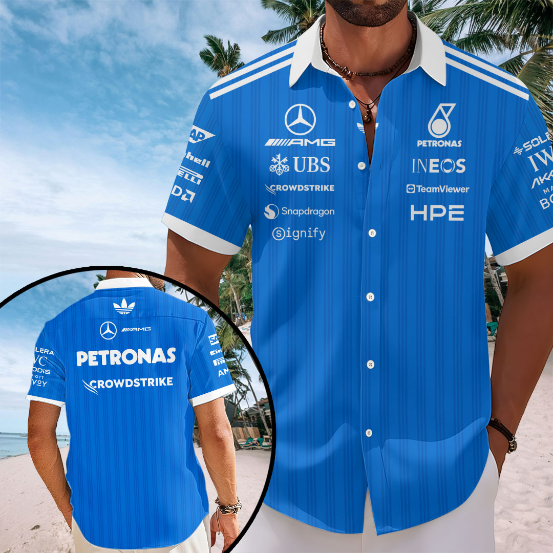 Mercedes AMG Petronas F1 Team Short Sleeve Button-Down Shirt – TANTN23748