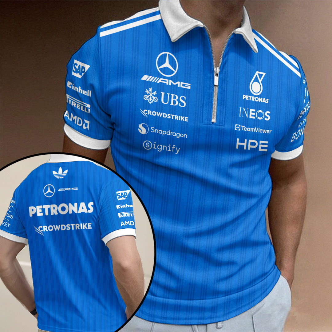 Mercedes AMG Petronas F1 Team Zip Polo Shirt – TANTN23747