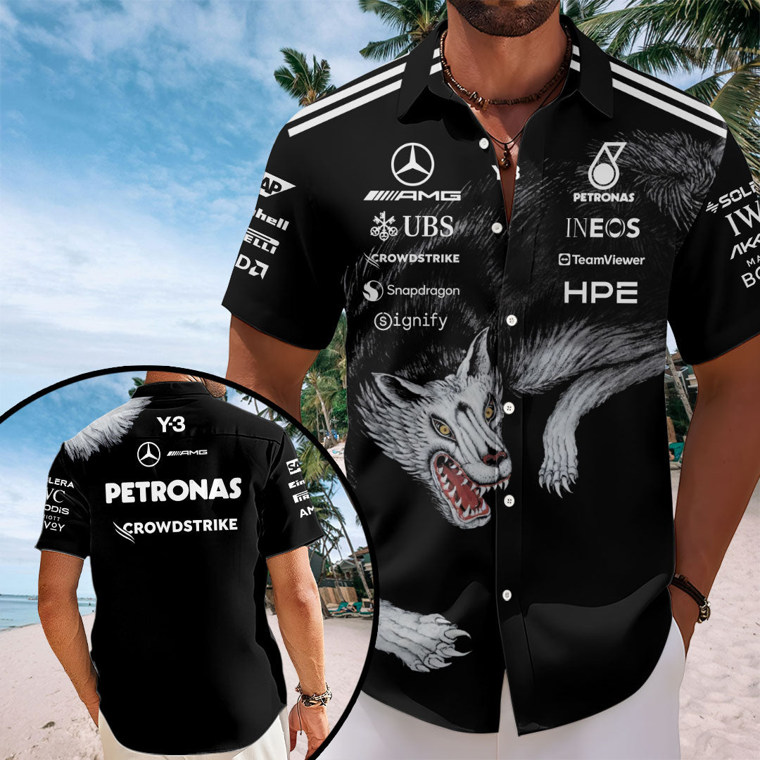 Mercedes AMG Petronas F1 Team x Y-3 Short Sleeve Button-Down Shirt – TANTN23565