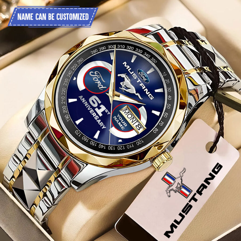 Personalized Ford Mustang 61th Anniversary 2025 Alloy Luxury Quartz Watch - TMTHU901