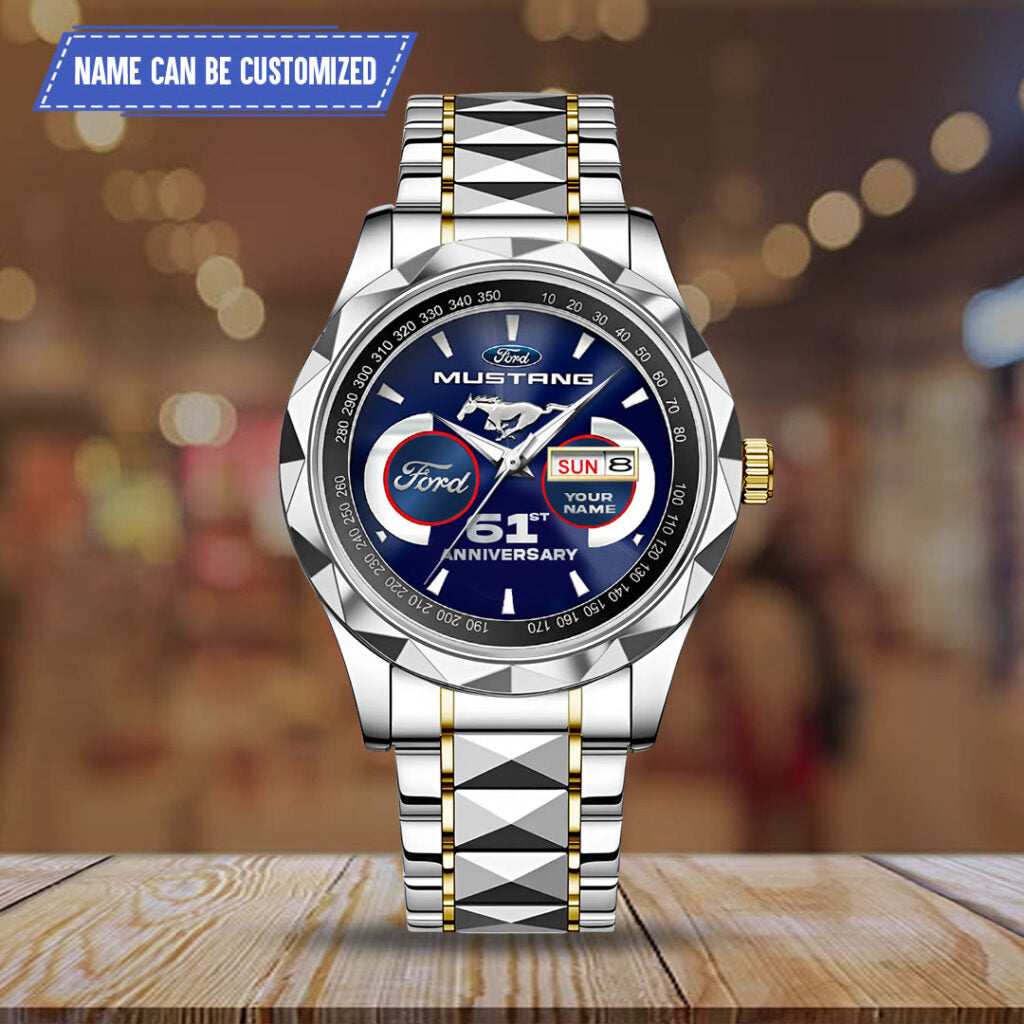 Personalized Ford Mustang 61th Anniversary 2025 Alloy Luxury Quartz Watch - TMTHU901