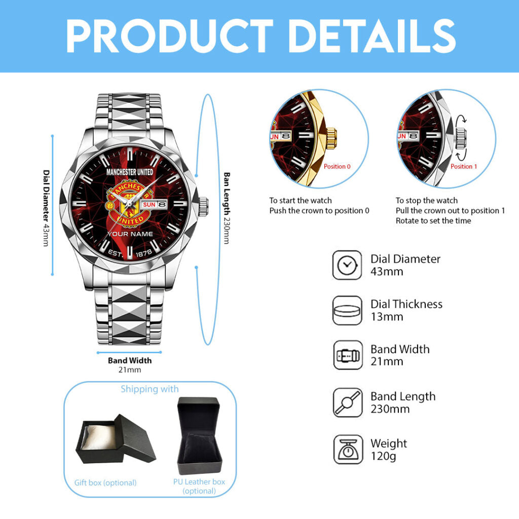 Personalized Manchester United Alloy Luxury Quartz Watch - TANTN23555