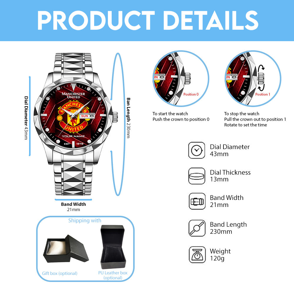 Personalized Manchester United Alloy Luxury Quartz Watch - TANTN20258
