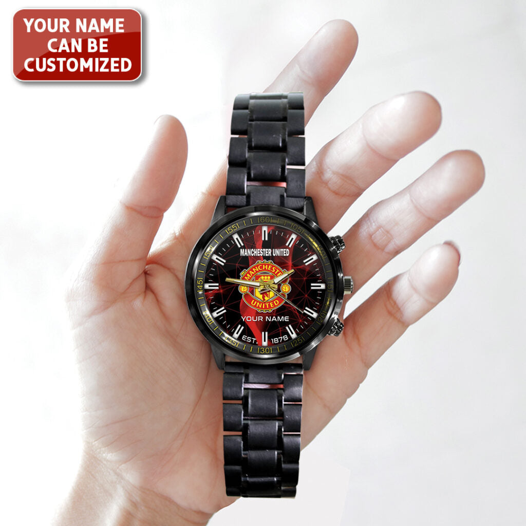 Personalized Manchester United Black Stainless Steel Watch - TANTN23556