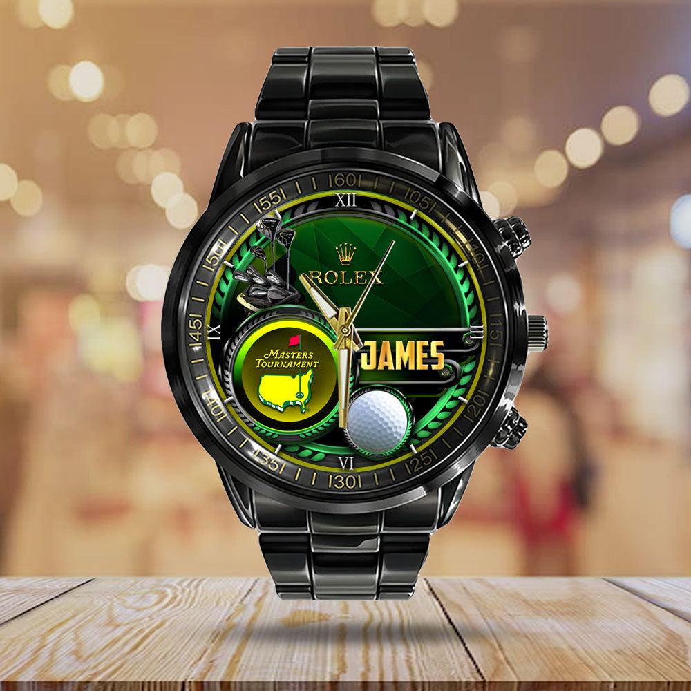 Personalized Masters Tournament x Rolex Black Stainless Steel Watch - VANDH 2768