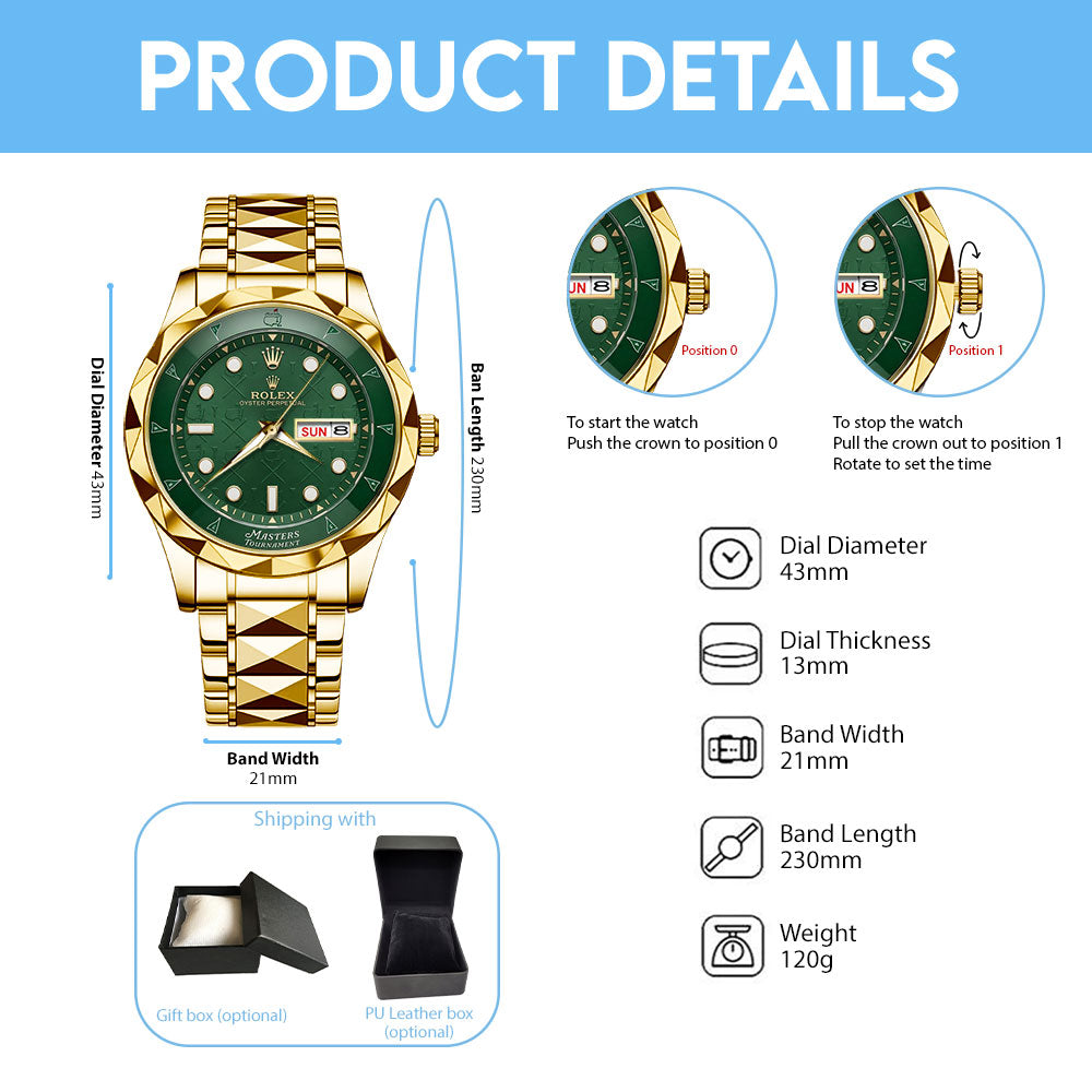 Masters Tournament x Rolex Alloy Luxury Quartz Watch - TMTHU4640