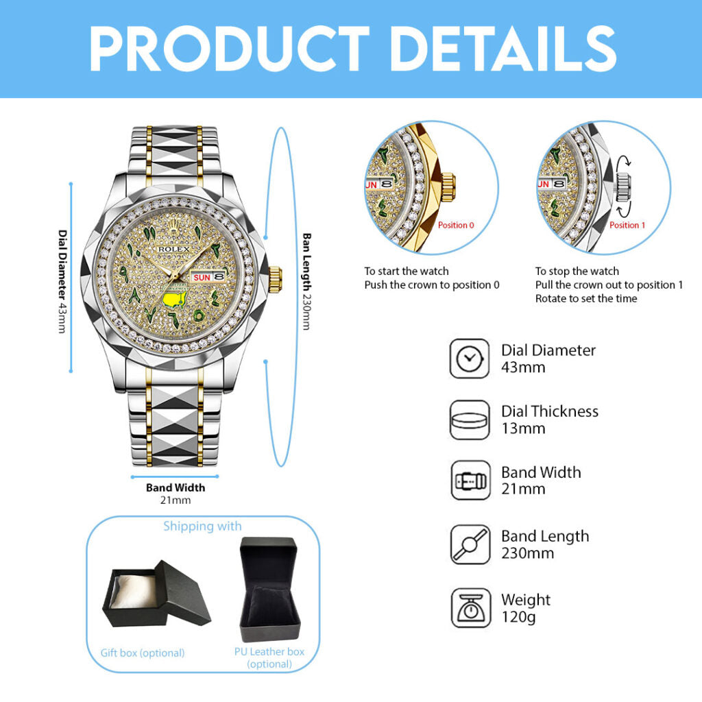 Masters Tournament x Rolex Alloy Luxury Quartz Watch - MAITM15155