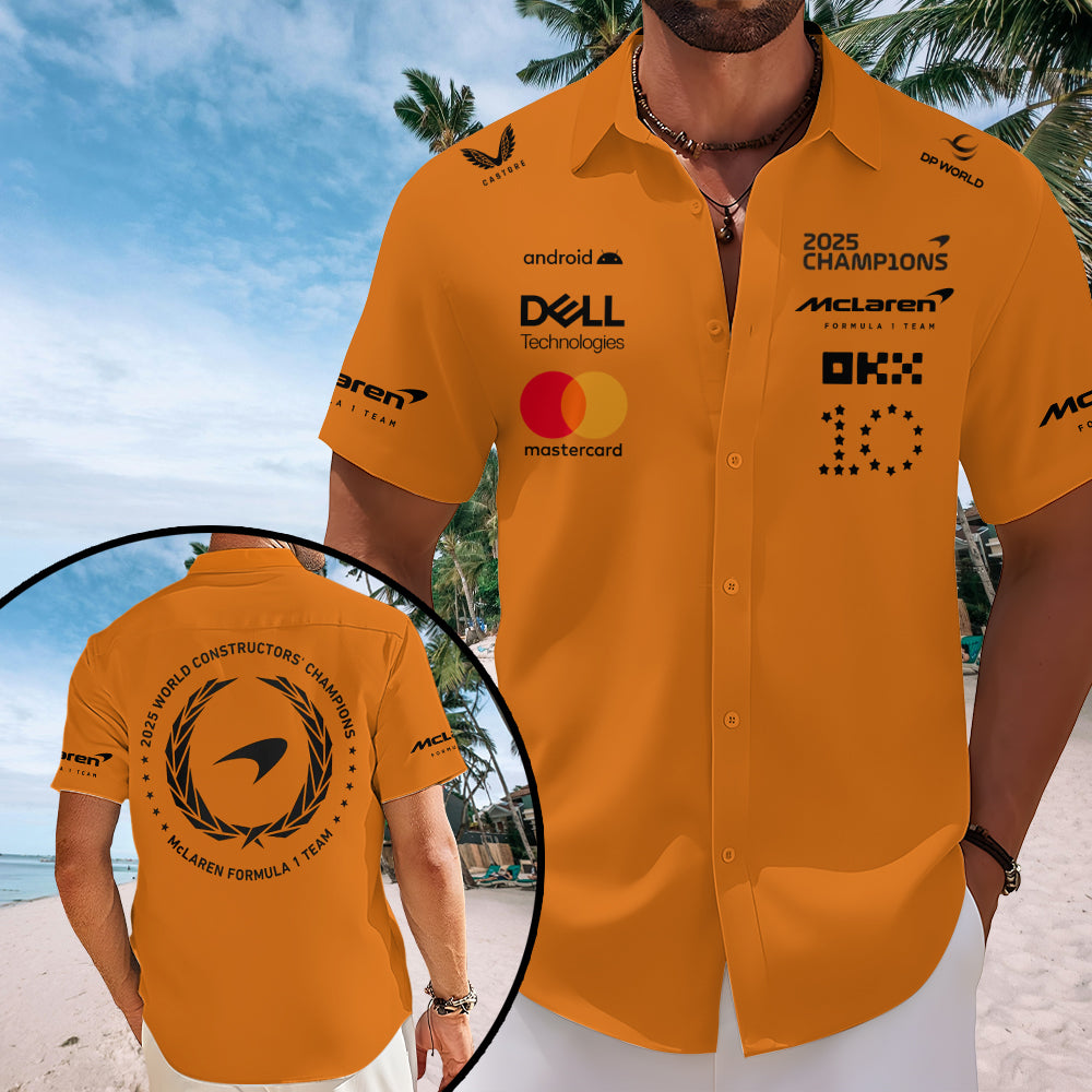 McLaren 2025 Constructor's Champions Short Sleeve Button-Down Shirt – MAITM13272