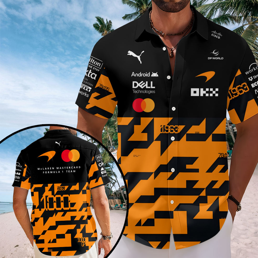 McLaren 2026 Team 1000th GP Short Sleeve Button-Down Shirt – TANTN23955