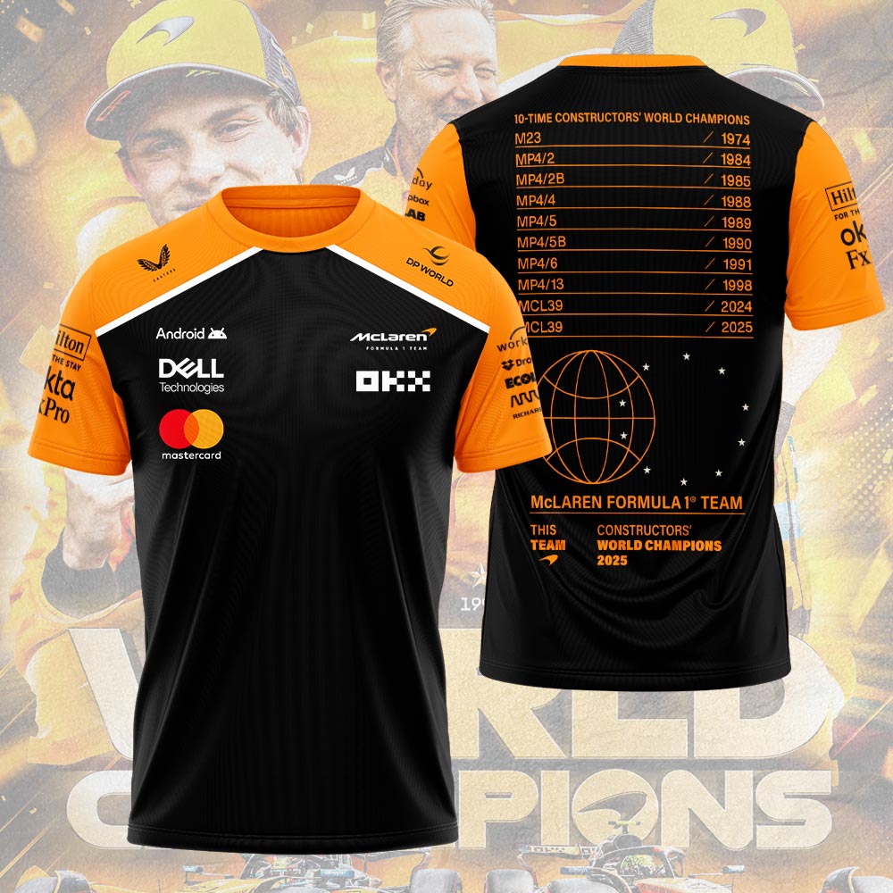 McLaren 2025 Constructors' World Champions 3D Apparel – HOATT13611