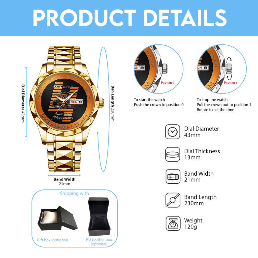 McLaren x Lando Norris World Champion 2025 Alloy Luxury Quartz Watch - TMTHU2531