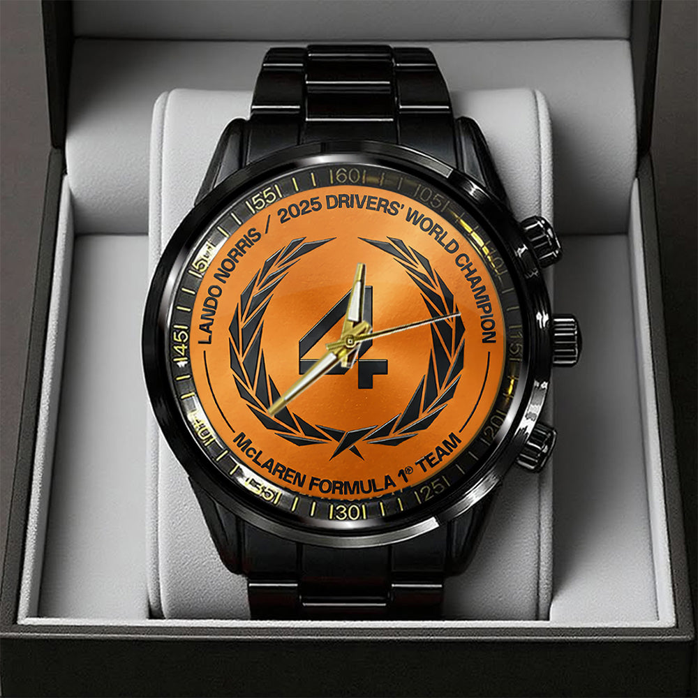 McLaren x Lando Norris World Champions 2025 Black Stainless Steel Watch - TANTN19192