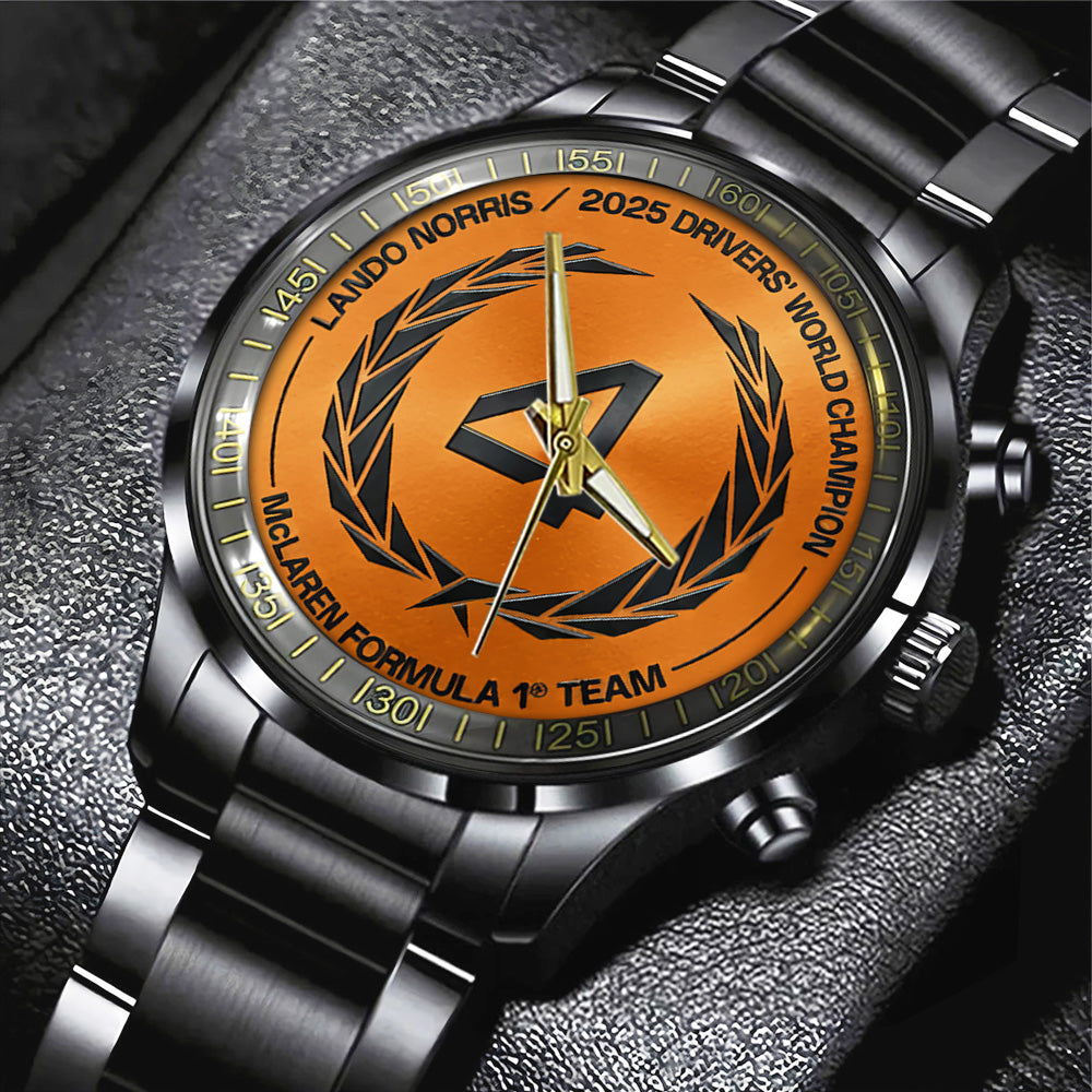 McLaren x Lando Norris World Champions 2025 Black Stainless Steel Watch - TANTN19192
