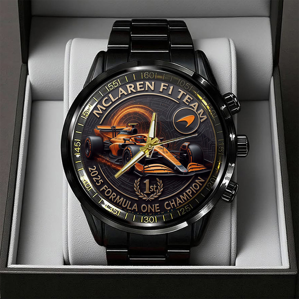 McLaren x Lando Norris World Champions 2025 Black Stainless Steel Watch - TANTN19228
