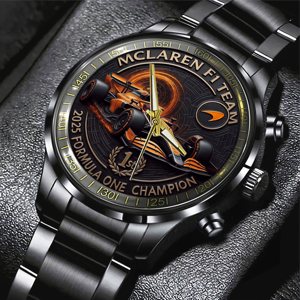 McLaren x Lando Norris World Champions 2025 Black Stainless Steel Watch - TANTN19228