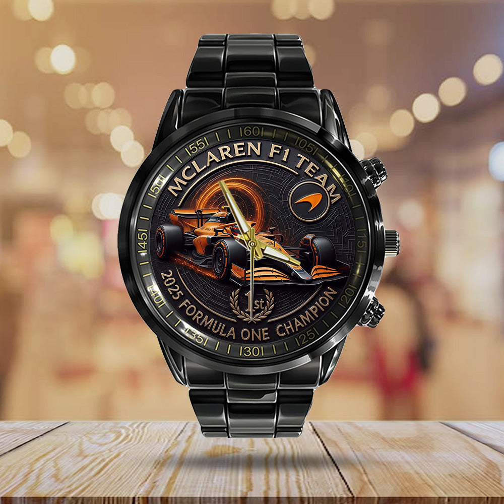 McLaren x Lando Norris World Champions 2025 Black Stainless Steel Watch - TANTN19228
