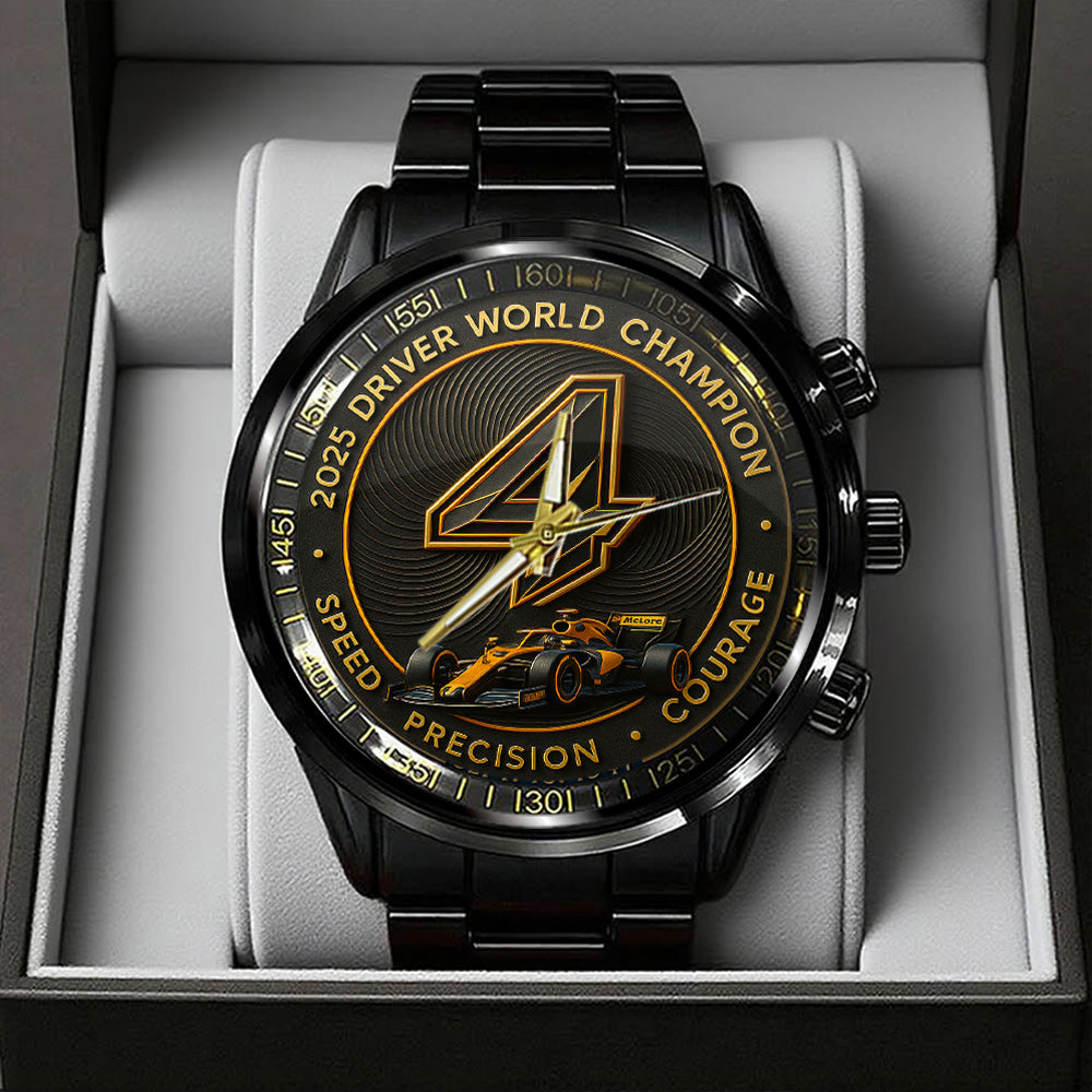 McLaren x Lando Norris World Champions 2025 Black Stainless Steel Watch - TANTN19232