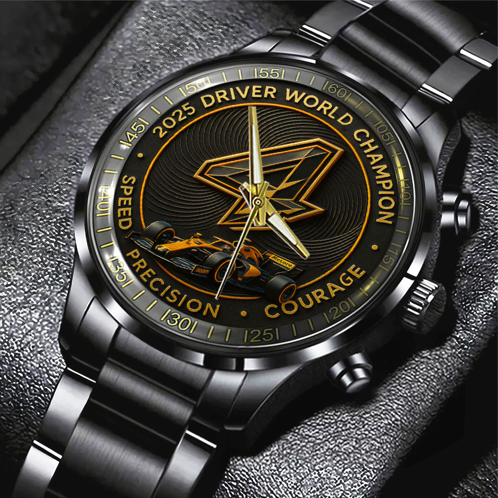 McLaren x Lando Norris World Champions 2025 Black Stainless Steel Watch - TANTN19232