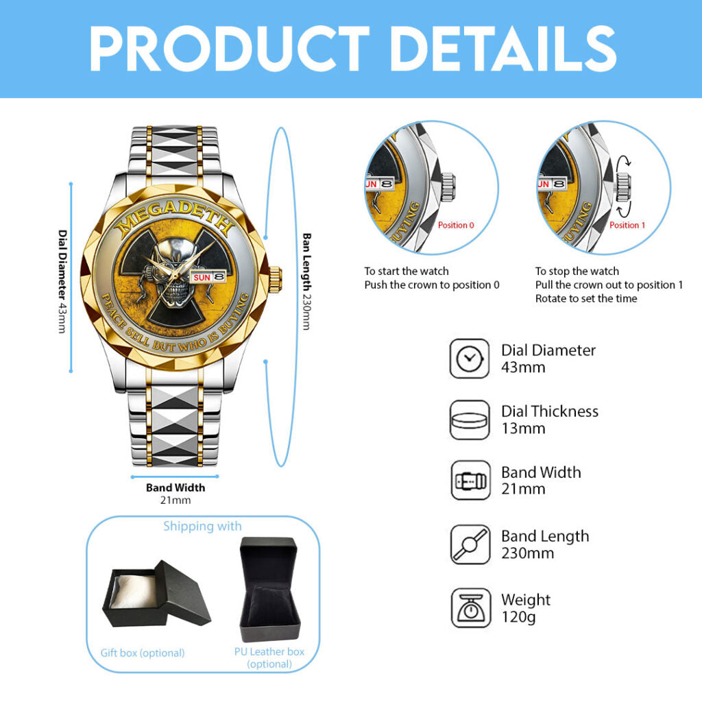Megadeth Alloy Luxury Quartz Watch - TMTHU2023