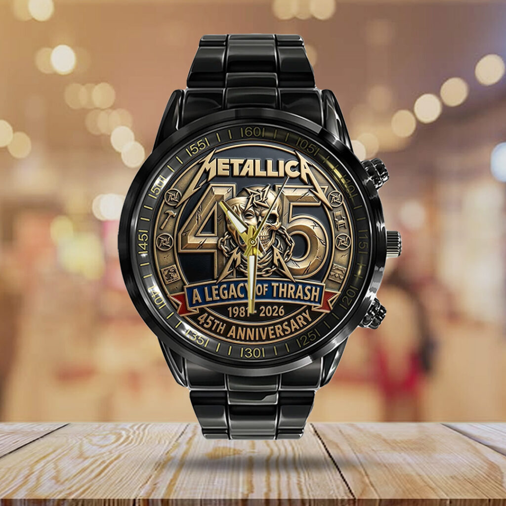 Metallica 45th Anniversary Black Stainless Steel Watch - TANTN21576