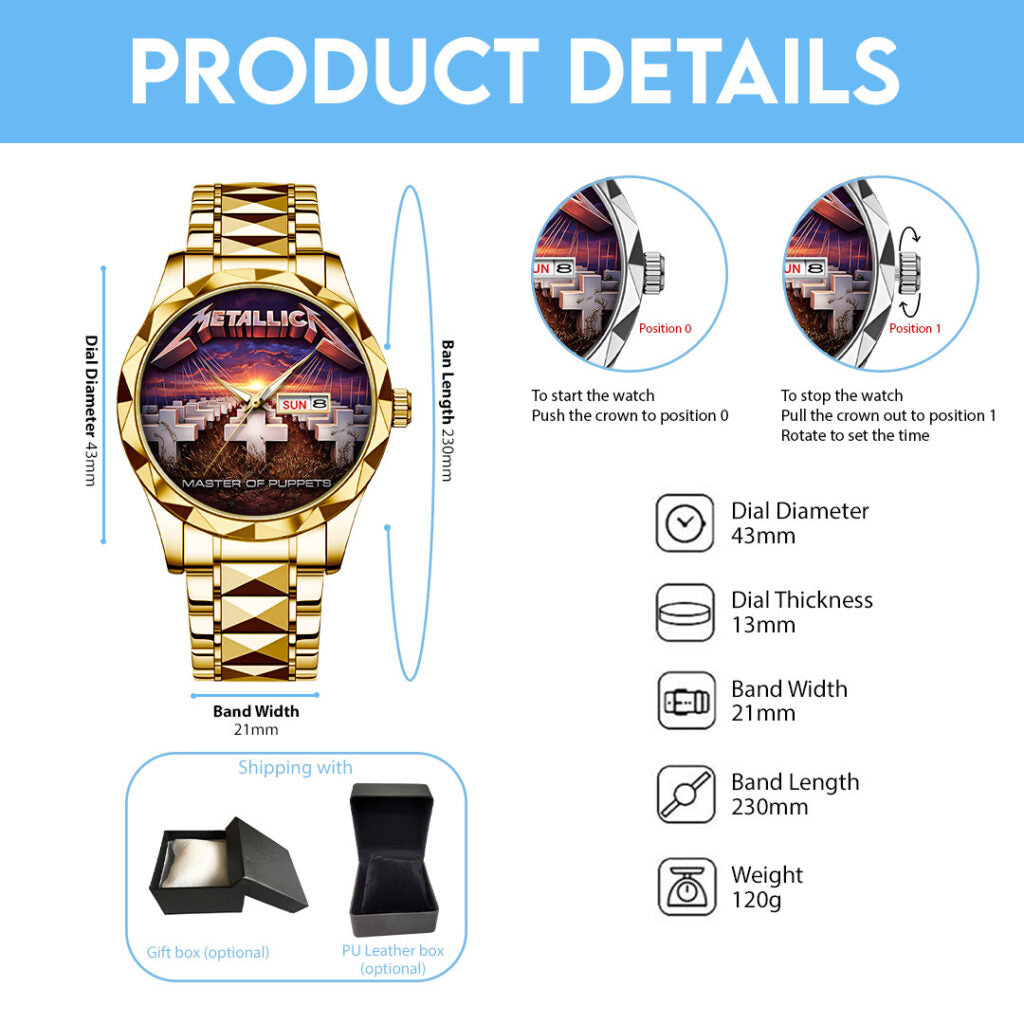 Metallica Alloy Luxury Quartz Watch - TMTHU3018
