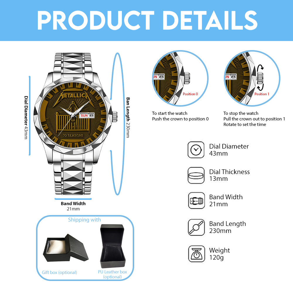 Metallica Alloy Luxury Quartz Watch - TANTN 14276