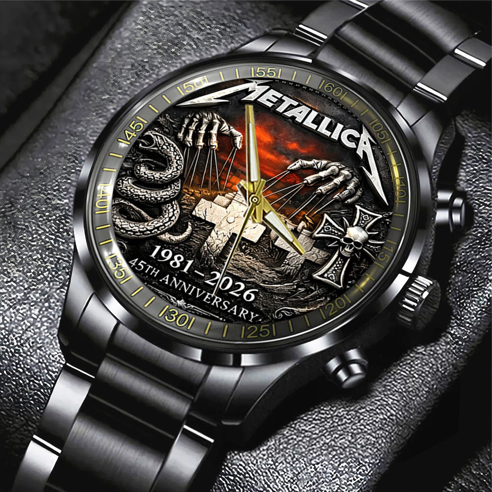 Metallica 45th Anniversary 2026 Black Stainless Steel Watch - TANTN19688