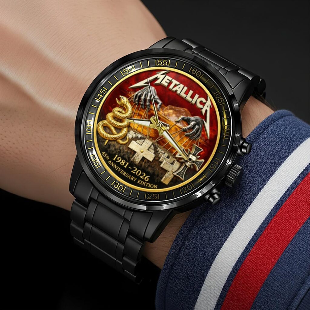 Metallica 45th Anniversary Black Stainless Steel Watch - HOATT16056