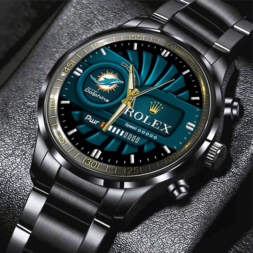 Miami Dolphins x Rolex Black Stainless Steel Watch - MAITM13137