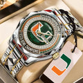 Miami Hurricanes Football 2026 Fiesta Bowl Champions Alloy Luxury Quartz Watch - HOATT15612