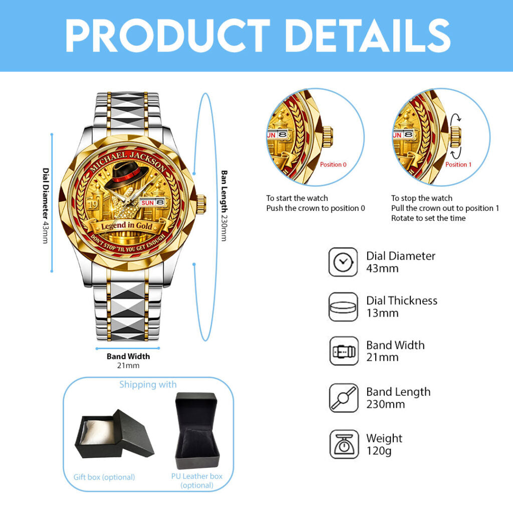 Michael Jackson Alloy Luxury Quartz Watch - HOATT17611
