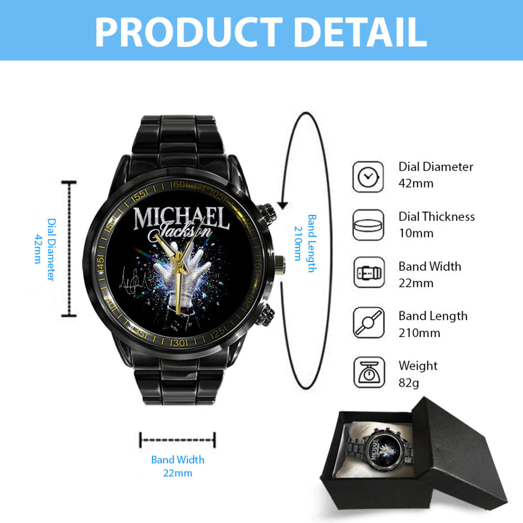 Michael Jackson Black Stainless Steel Watch - TANTN22465